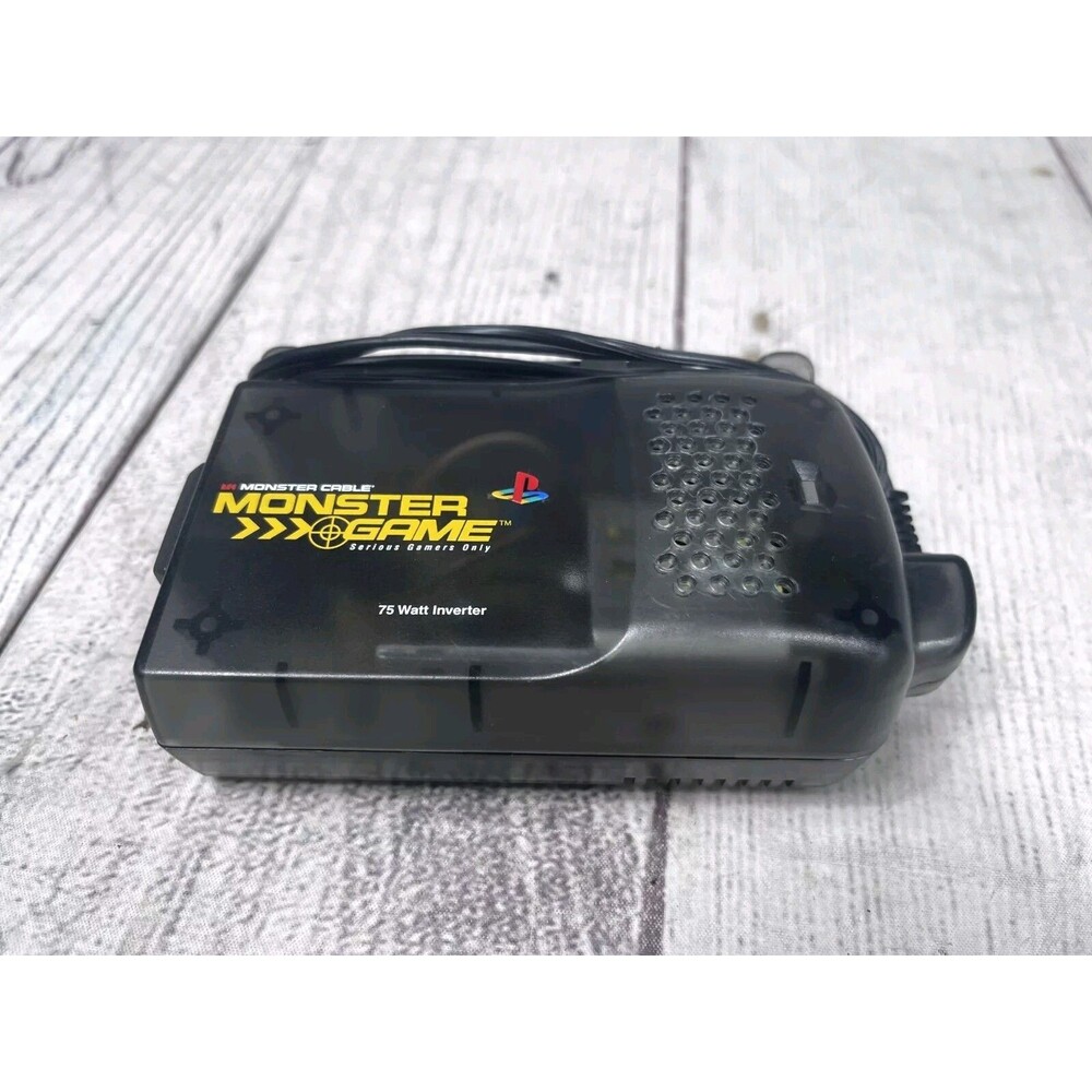 Monster Cable PlayStation 75w Power Inverter 12v Car PS1 PS2 Sony TESTED WORKING